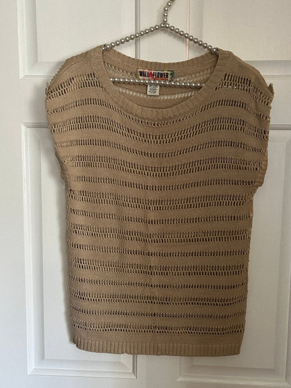 Wallflower Vintage Collection Ladies Open Weave Short Sleeve Knit Sweater Size M